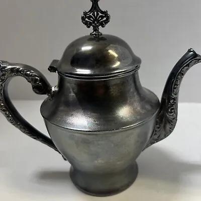 Antique Quadruple Silverplate Etched Design Teapot By Richfield Plate Co #2285 • $16.99