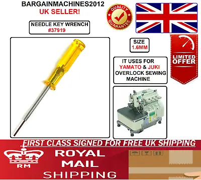 Yamato Juki O/lock Needle Key Wrench 37919 1.6mm Industrial Sewing Machine Part • £5.99