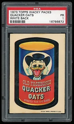 1973 Topps Wacky Packages Sticker Quacker Oats 2nd WB PSA 1 (aka Filler) • $14.89