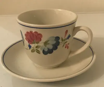 £4 • Buy Bhs Priory - Blue Floral Vintage Ironstone Tableware - Cup And Saucer