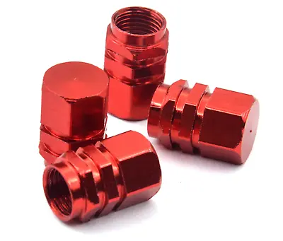 4x RED Color Aluminum Tire/Rim Valve Stem/Wheel Dust Cover Caps • $1.99