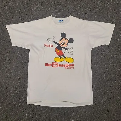Vintage Thrashed Mickey Mouse Walt Disney Resort Shirt Size L Single Stitch • $29.99