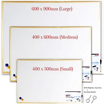 Magnetic White Boards Dry Wipe Small Medium Large Office School Drawing Board  • £7.99