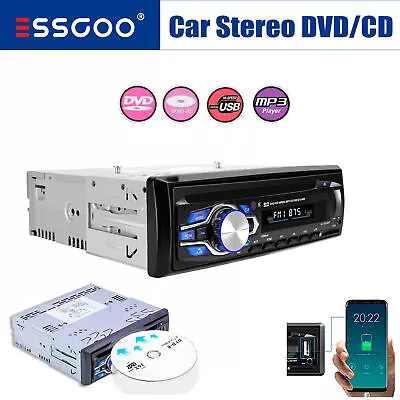 Single 1 DIN Car Stereo DVD CD Player FM Radio Bluetooth MP3 Head Unit USB/TF/SD • $67.95