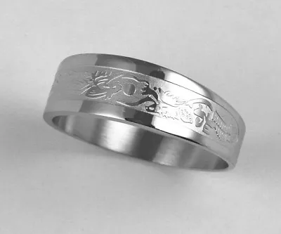 $12.99 • Buy Unisex 316L Stainless Steel Dragon Phoenix Ring 7mm Band Size 10, 11 NEW SS115