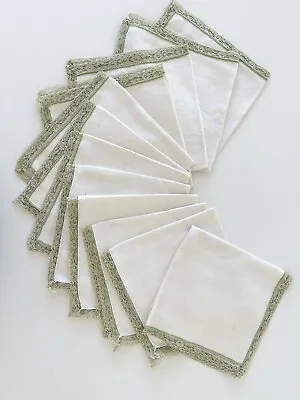 12 Vintage Napkins Lace 16” Square White • $24.85