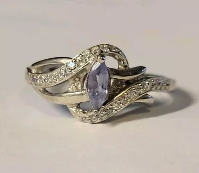 Tanzanite 925 Sterling Silver Ring Size 9 Jewelry 1488 • £24.11