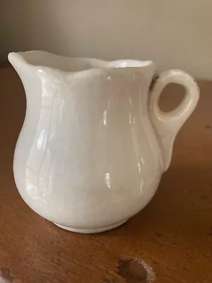 White Ironstone Creamer Chunky Restaurantware Crazed & Stained - ADORABLE SHAPE! • $102.50