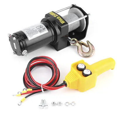 Electric Winch 12v 3500lb  With Synthetic Rope Lectric Winch Synthetic Cable • £88.33