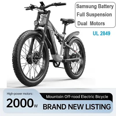 Dual Motor E-bike 2x1000W 48V Electric Bike 26  E Mountain Bike Bicycle Fat Bike • $1699