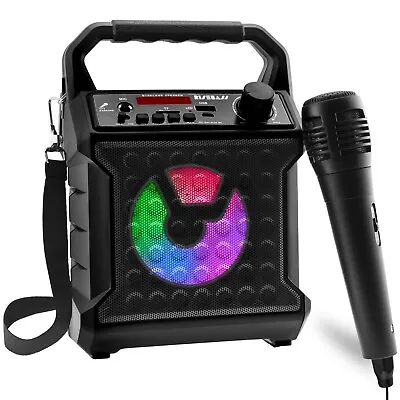 Portable Bluetooth Speaker Karaoke Machine System +Microphone Party Light /Strap • $24.99