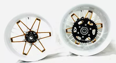 Gsxr 240 White & Custom Gold  Atomic  Wheels 01-08 Suzuki Gsxr 1000 • $4799.99