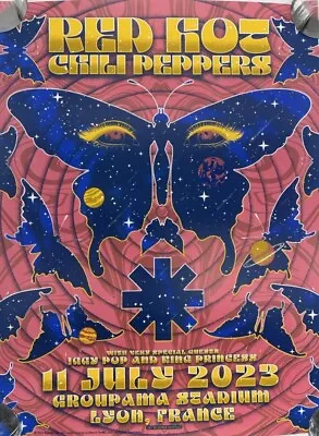 Authentic X/500 Concert Tour Poster Red Hot Chili Peppers Lyon France July 11 23 • $117.95