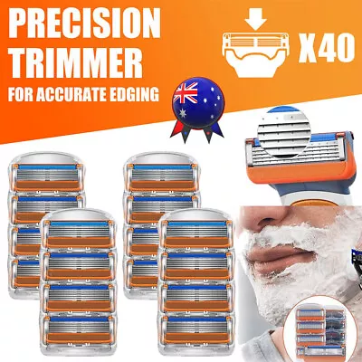 40x 5 Blades For Gillette Fusion Razor Shaving And Trimmer Refills Cartridges AU • $12.99