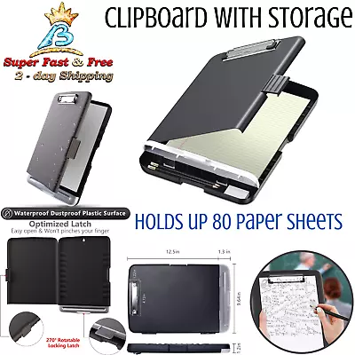 Portable Slimcase Box Letter Size Plastic Side Opening Lightweight For Paperwork • $43.92