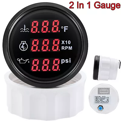 3 In 1 Multi-Function 52mm Car Digital Water Temp Tachometer Oil Pressure Gauge • $28.11