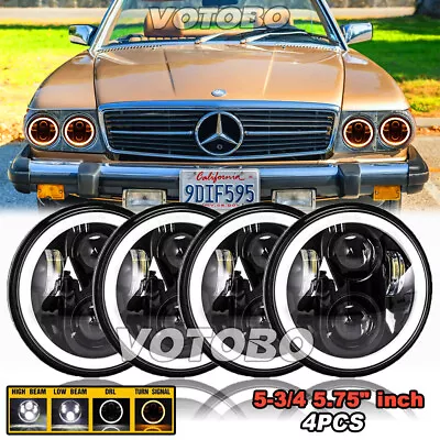 4PCS 5.75  Bright LED Headlights Hi-Lo Beam For Mercedes-Benz 380SL 450SL 560SL • $99.99