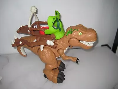Imaginext T-rex Dinosaur With Sound And Catapult  Movement& Skeleton Armour-used • $19