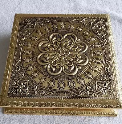 Square Dry Fruit Box Gold Tonetrinket Storage Meenakari-new • $16