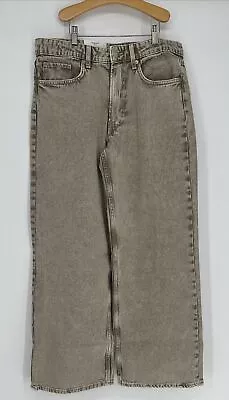 H&M Baggy Jeans Wide Leg Mid Waist Size US Size 8. Light Washed Brown • $24.99