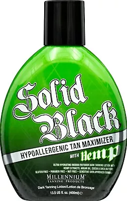 Millennium Solid Black HYPOALLERGENIC TAN MAXIMIZER Tanning Bed Lotion 13.5oz • $29.95