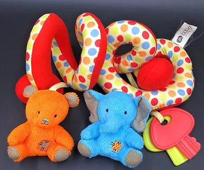 Chad Valley Spiral Baby Activity Toy Teddy Bear Rattle Elephant Squeak & Keys • £11.99