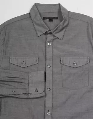 John Varvatos Gray Cotton Button-Up Military Style Dress Shirt~ Small • $15.20
