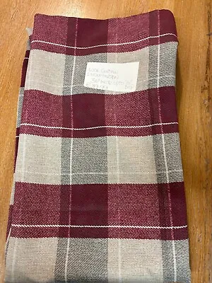 B/N  Static Caravan Door Curtain Red Beige & Grey Tartan Dim Out 36W X 76L • £39.99