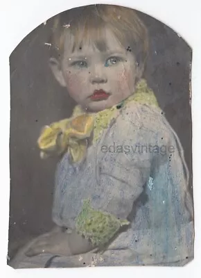 Girl Baby Makeup Hand Tinted Painted Colored Unusual Bizarre Odd Antique Photo • $9.99