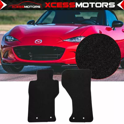 Fits 16-23 Mazda Miata MX-5 Fiat 124 Spider 2PCS Nylon Black Floor Mats Carpet • $53.99