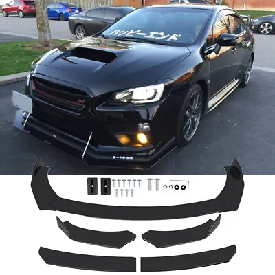 4Pcs Car Black Front Bumper Lip Spoiler For Subaru WRX STI BRZ Impreza GC8 G3 V1 • $74.89