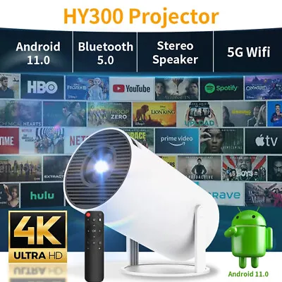 Mini Projector 4K Smart Android 11 5G Wifi Bluetooth Portable Home Theater 1080P • $89.99