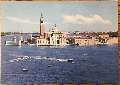 St. George Venice Italy Vintage Color Photo Postcard Boats Unposted • $5.99