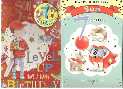 7 Year Old Birthday Card For Son Grandson  Granddaughter Niece Sister ETC • £2.80
