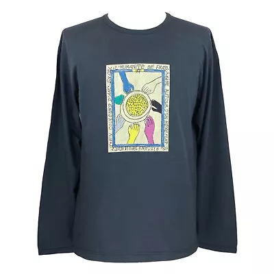 Vintage Agnes B X MOMA Frederic Bruly Bouabre Humanite Long Sleeve Tee Shirt 2 M • $69.90