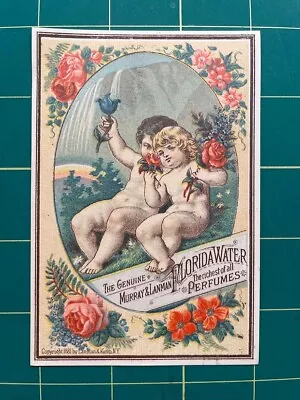 Murray & Lanman Florida Water Trade Card - Cherubs With Waterfall & Flowers • $14.99