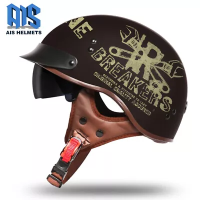 New 3/4 Genuine Motorcycle Motorbike Helmet Summer Winter Open Face Moto Helmets • $51.35