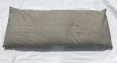 Antique Large Long Body Feather Pillow Blue White Ticking 48  Vintage Stripes • $72.25