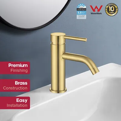 Decaura Brushed Gold Basin Mixer Tap Luxury Brass Faucet Bathroom Vanity Sink  • $83.99