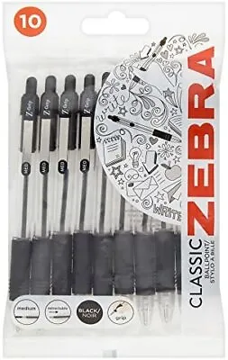 £3.80 • Buy Zebra Grip Black Ballpoint Pens, Pack Of 10, 107142501