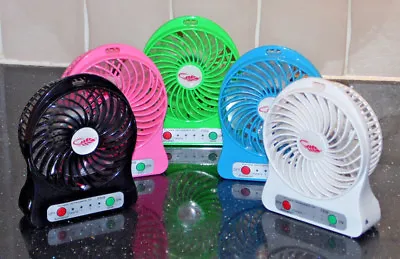 £10 • Buy Rechargeable Brushless Desk Fan Table Portable Small Quiet Usb Travel 3 Speed