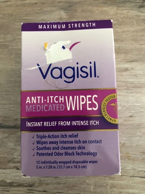 $6 • Buy Vagisil Medicated Anti-Itch Wipes  Maximum Strength 12 Individual Wrapped Pads