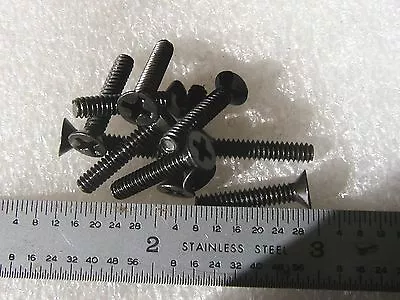 6-32 X 3/4  SCREW FLAT HEAD 82 Deg PHILLIPS BLACK OXIDE ALLOY STEEL - 100 Pcs • $11.15