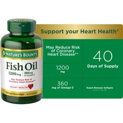 $14.99 • Buy Nature’s Bounty Fish Oil Rapid Release Soft Gels, 1200 Mg, 120 Ct