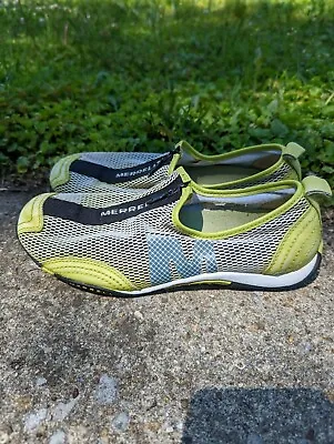 Merrell Barrado Sneakers Womens Yoga Walking Water Shoes Mesh Size 8 White Green • $28