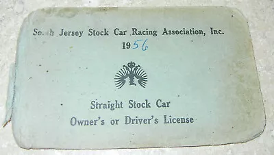 Vintage 1956 South Jersey Stock Car Racing Association Owners Drivers License • $19.95