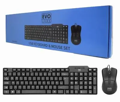 £8.79 • Buy USB Keyboard And Mouse Combo Set Wired / UK Retail Boxed Qwerty / Black Colour