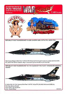 Kits World Decals 1/48 REPUBLIC F-105D THUNDERCHIEF Cherry Girl & Queen Of Fleet • $12.99