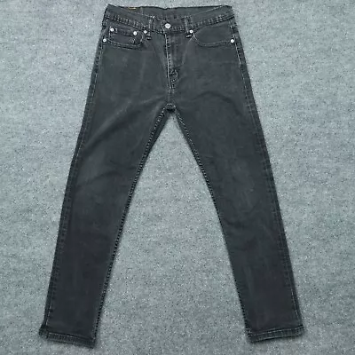 Levis 502 Jeans Men 32x30 Black TAPERED Fit Denim Stretch Pants Dark • $21.37