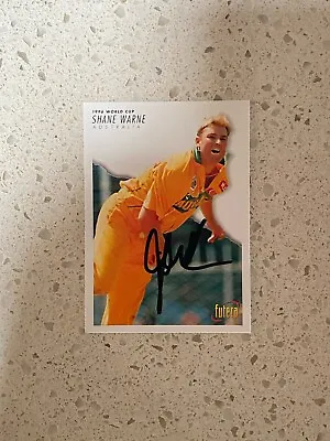 Shane Warne (australia) - Signed Futera World Cup 96 Cricket Trading Card • $150